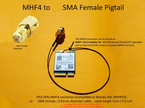 Mhf4 sma female pigtail for - mhf4,